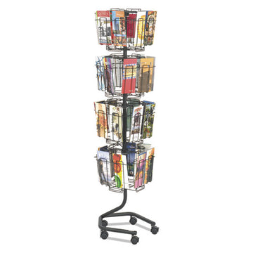 Safco® Wire Rotary Display Racks, 32 Compartments, 15w X 15d X 60h, Charcoal freeshipping - TVN Wholesale